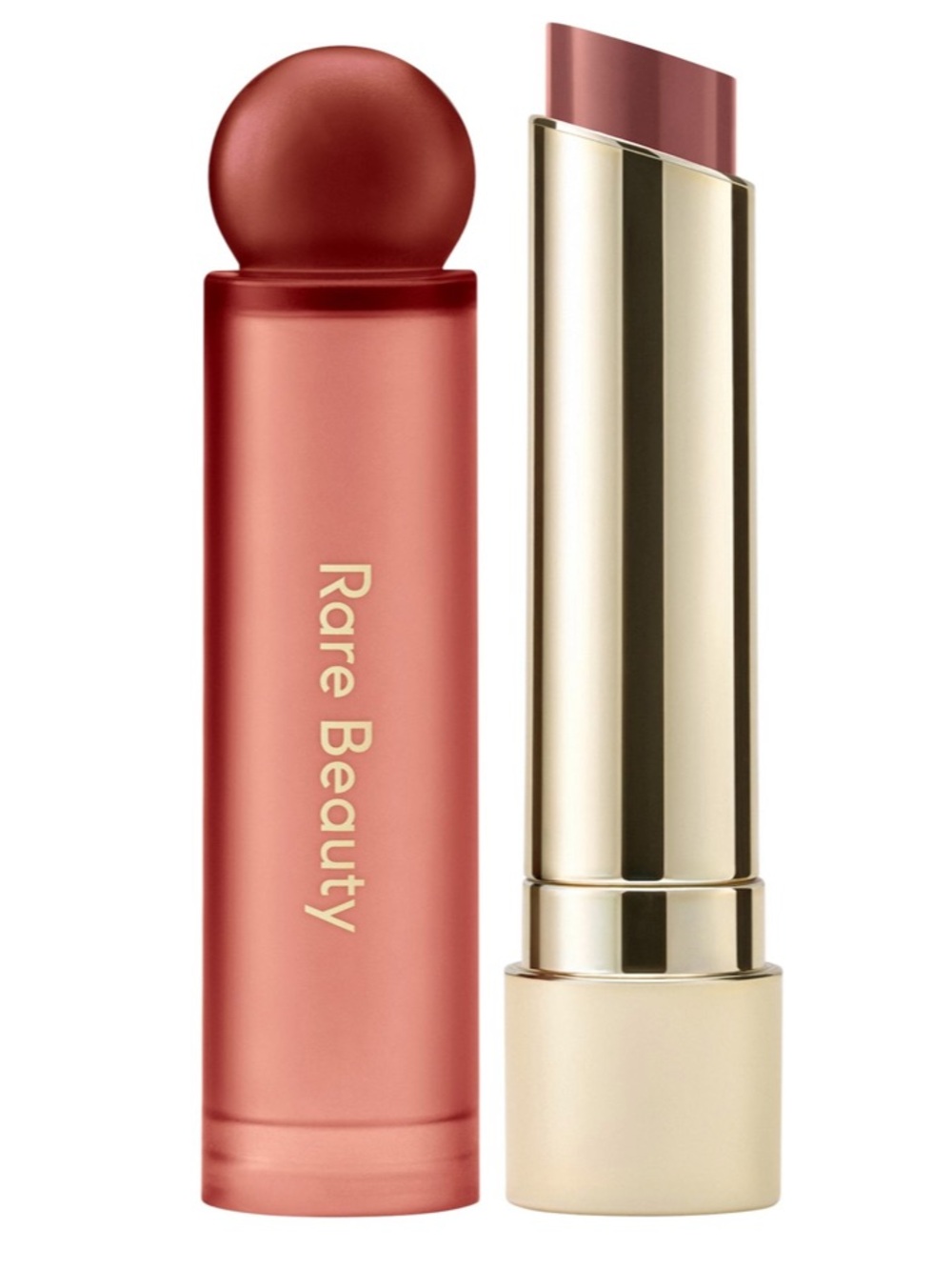 Rare Beauty Embrace High Shine Lipstick — Warm Brown
